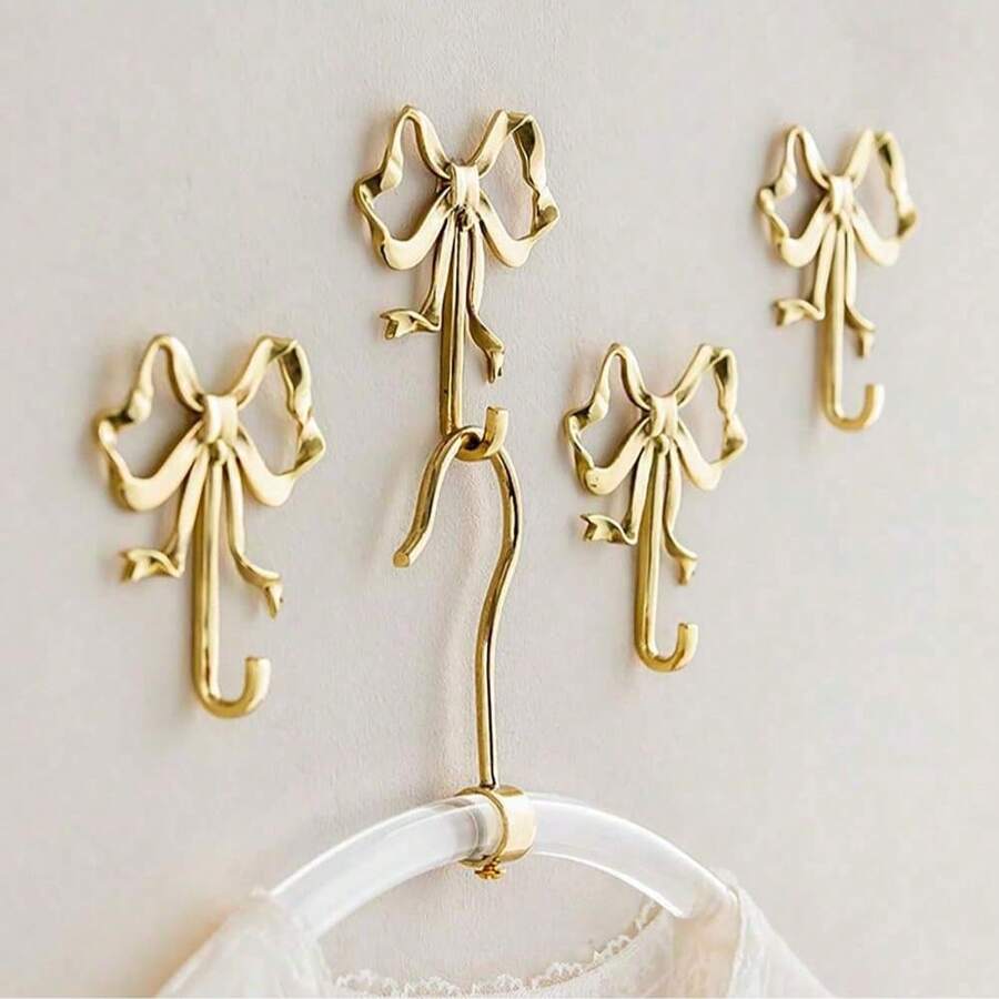 1pc Zinc Alloy Retro European Style Luxury Gold Butterfly Shaped Wall Decor Hanger, Easy To Install, For Towels, Clothes, Bags, Scarves, Keys, Necklaces, Bracelets, Umbrellas, And Any Hanging Items For Living Room, Bathroom, Kitchen, Bedroom, Garden, Wedding, Wall Hook, Entrance, Wardrobe