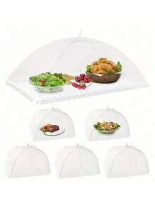 1pc Large White Pop-Up Mesh Food Cover Tent - Collapsible And Washable, Suitable For Picnics, BBQs, Parties And Outdoor Dining - Anti-Insect Kitchen Accessory/Garden/Wedding/Garden Decor/Holiday Essentials/Kitchen Accessories/Bedroom Decor/Fathers Dad Gift/Room Decor/Kitchen/Home Decor/Travel Essentials/Camping/Room Decor Bedroom/Home/Travel/Birthday Decorations