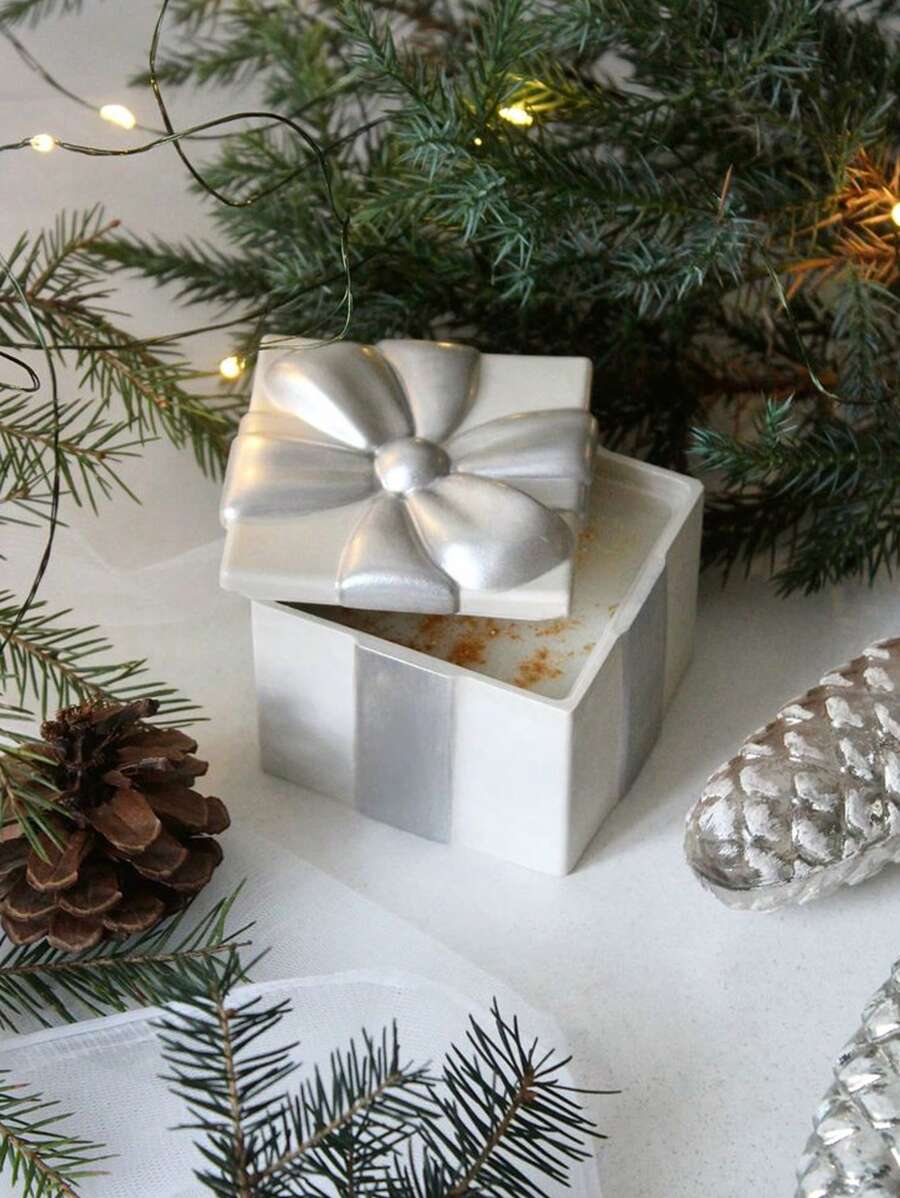 2 Stück/Set - Quadratische Schleife Geschenkbox Silikon Form Deckel + Boden, DIY kreative Aufbewahrungsbox Kerzenhalter Gips Form, Heim Dekoration Ornamente Epoxidharz Form, Handwerkskunst Gießformen