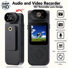1080P Portable Video Recorder With Rotating Lens, Night Vision, 8-Hour Battery Life - Ideal For Travel, Walking, And Sports, Rechargeable Lithium Polymer Battery, Travel Recording Device | Compact Camera Design | Durable ABS Body, Video Recorder