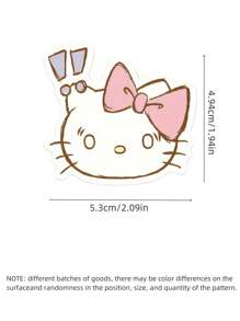 Sanrio 50pcs/Set Hello Stickers Kittyes Character Seals PVC Material Single Use Irregular Shape Matte Finish Novel Decoration For Phones Laptops Scrapbooking DIY Projects