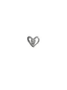 1 Conjunto de Joia para Dentes Grillz Sólida Clássica com Pedra de Zircônia Incrustada em Formato de Coração Oco, Decoração para Festa/Uso Diário, com Moldeira, Personalizado e Acessório de Palco como Presente