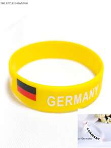 1 pieza Pulsera conmemorativa de fans del fútbol europeo, pulsera multinacional, recuerdo pequeño de la Copa del Mundo, pulsera deportiva con bandera alrededor de la muñeca