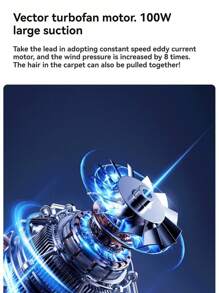 16000AP Wireless Handheld Vacuum Cleaner With LED Light - Portable, Portable Car Vacuum Cleaner With 0.3L Dust Cup, 5V USB Charging, 100W Power, 64dB Noise, 16KPa Suction, ABS Resin Body, Rechargeable Lithium Battery, Capacity, 0.35 Hour Battery Life, Car