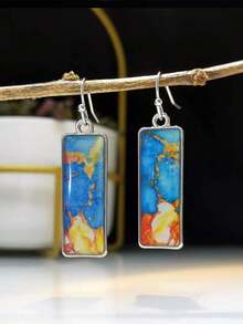 EMERY ROSE Geometric Drop Earrings - Multicolor - View 4
