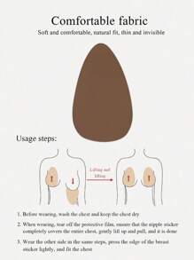 4 piezas de Cintas adhesivas push-up invisibles en colores nude, negro y café, aptas para mujeres con busto de talla B-E