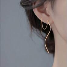 2pcs/Set S-Shaped Wavy Long Earrings For Women, Daily Match Party Accessory Casual Date Decoration