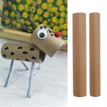 12 rollos de cartón vacíos de 2 tamaños, 1.2'' y 1.6'', para manualidades y proyectos de arte DIY, rollos de papel higiénico de cartón larga (marrón) - Marrón - Ver 4