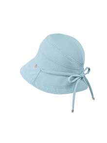 A New Japanese Summer Outdoor Sun Protection Hat Versatile And High-End Large Head Circumference Short-Brimmed Pot Hat Showing Face With Small Bow Bucket Hat Casual Casual - Multicolor - View 4