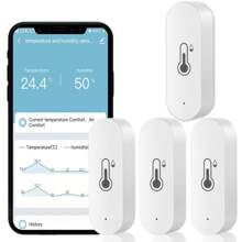Neue WLAN Smart Temperatur-Feuchtigkeitssensor (NICHT kompatibel mit Tuya), Mini kabelloser Temperatur-Feuchtigkeitsmonitor mit App-Benachrichtigung, kostenloser Datenspeicher-Export, intelligenter Innenraum-Thermometer-Hygrometer kompatibel mit Alexa Assistant