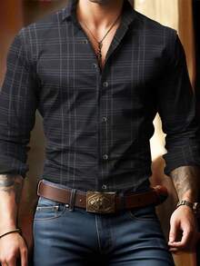 1 件压花梭织面料衬衫，适合所有季节，展现男士魅力