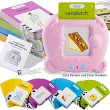 224张基础词汇闪卡，儿童英语发音闪卡，蒙特梭利早教闪卡玩具，语言训练玩具，儿童感官学前教育生日圣诞礼物玩具，圣诞袜填充物 - 彩色 - 查看 8