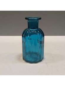 DECORATIVE VASE HOME ORNAMENT HOME&CO BOTTLE GLASS 10x5x5cm BLUE - 藍色 - 查看 2