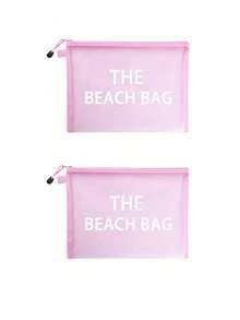 Maestra Beach-Themed Mesh Cosmetic Bag, Holds Lipstick & Makeup Sponge, Portable Transparent Makeup Pouch, Toiletry Bag, Travel Organizer - Multicolor - View 21