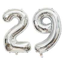 2pcs Large 40inch Silver Digital Aluminum Film Balloons, Big Number 0-9 Balloon, Birthday Party Anniversary Wedding Decorations - Silver - View 30