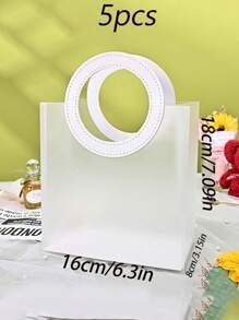 10/1 Bolso redondo transparente con efecto escarcha, bolsa de regalo del Día de San Valentín, bolsa de regalo de boda, bolsa de regalo de dama de honor con caramelos, bolsa de tienda de joyas, bolsa de regalo de dama de honor de boda