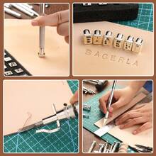 273 Pieces Leather Working Tools And Supplies With Leather Tool Box Cutting Mat Hammer Stamping Needles Snaps And Rivets Kit Perfect For Stitching Punching Cutting Sewing Leathercrafting Making - Multicolor - View 5