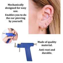 Set professionale per piercing alle orecchie con pistola e 14 pezzi di orecchini in acciaio inossidabile, 2 pistole monouso per piercing al naso, 4 anelli per il naso riutilizzabili - Kit per piercing per uso in salone e a casa