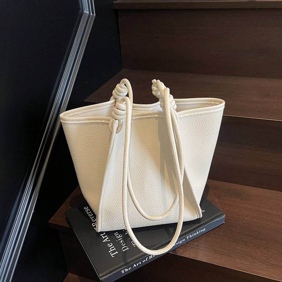 The New Shoulder Bag With Large Capacity, Solid Color Casual Bag In Foreign Style - 白色 - 查看 1