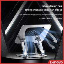 Lenovo [Double-Arm Support] ZJA7 Portable Folding Laptop Stand Ergonomic Lifting Computer Stand Stepless Adjustment Damping Shaft Heat Dissipation Non-Slip Office And Home Use - Grey - View 4