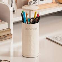 Adjustable Makeup Brush Holder Cup, Dustproof Vanity Table Top Press Makeup Brushes And Cosmetics Organizer