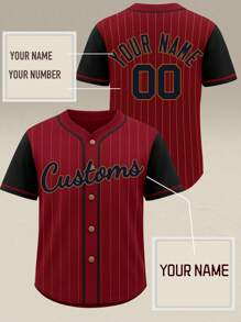 Camisa de béisbol personalizada con botones a rayas, uniforme deportivo personalizado para hombres, mujeres y jóvenes