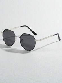 1 Pair Unisex Classic Polarized Glasses - Retro Casual Decorative Glasses - Versatile Decorative Glasses - Metal Glasses - Made Of High-Quality Metal Material, Durable - Multicolor - View 3