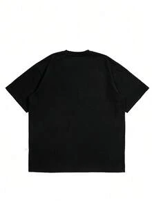 2025 Men's Casual Letter Print Round Neck Short Sleeve T-Shirt, Summer - Negro - Ver 3