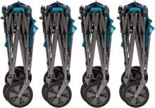 MacSports Double Decker Wagons Carts Heavy Duty Foldable Outdoor Collapsible Cart Portable Lightweight Utility Cart, All Terrain Sports Wagon For Camping Gear, Groceries, And More (Teal)
