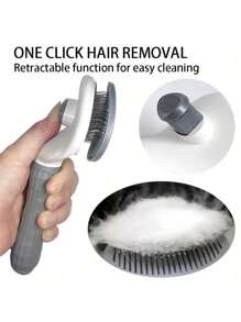 1 Set Pet Grooming Brush Tools, Includes Dog Brush, Cat Brush, Flea Comb, Self-Cleaning Brush, Pet Dematting Brush, Pet Grooming Brush, Pet Massage Brush, Deshedding Brush, Hair Removal Tool, Deshedding Tool, Automatic Hair Remover Brush, Pet Cleaning Tool, Hair Collection Tool, Dog Brush, Cat Brush, Pet Deshedder Brush, Animal Accessories, Pet Supplies, Non-Slip Stainless Steel Dog Comb, Cat Accessories