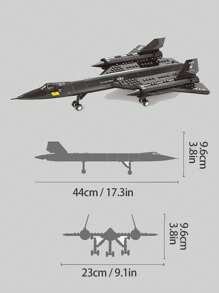 Large Aircraft Building Blocks, SR-71 Blackbird Reconnaissance Aircraft / WZ10 Helicopter Gunship / F-15 Hawk Fighter / P51 Mustang Fighter, Home Office Decoration, Collectible Building Block Toys,For Birthday Gifts,Christmas Toys