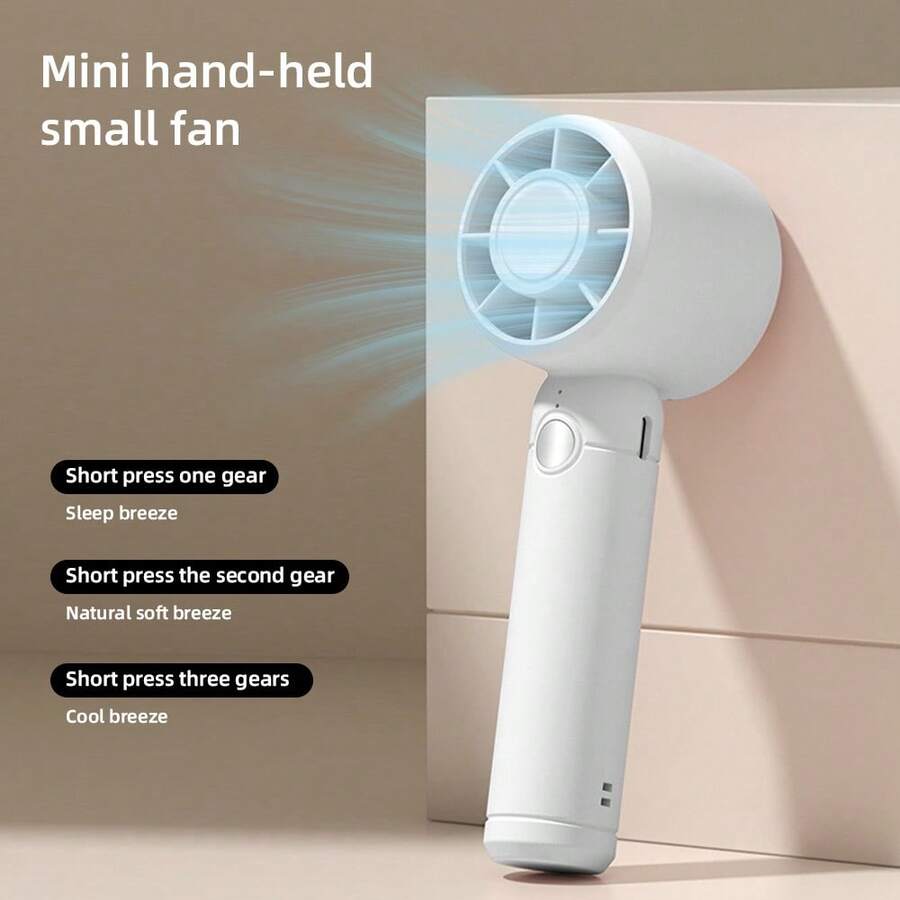 2025 Portable Mini Fan  USB Rechargeable Handheld Air Cooler For Travel, Gym & Daily Use - 白色 - 查看 1