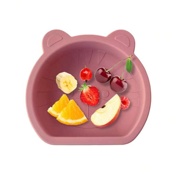 1 Pc Baby Tiger Silicone Suction Bowl, Unbreakable Animal Shape Tableware