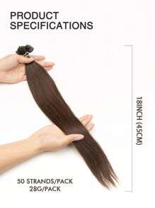 50 extensiones de cabello humano liso con punta en U, color natural, de 30 a 55 cm, invisibles, con base de seda y sin costuras, para mujeres.