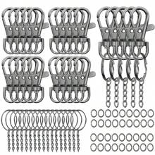 30 piezas Ganchos giratorios de Navidad, anillos divididos y anillos de salto a granel, accesorios para hacer llaveros, suministros de artesanía para hacer llaveros de metal DIY