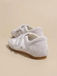 Spring New Retro Red Versatile Hook And Loop Mary Jane Shoes, Casual Round Toe Flat Shoes For Women [Please Order One Size Up According To The Size Chart],Ballet Flats