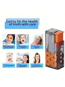 1pc Dental Floss Storage Box, Portable Home Creative Lighter Style, High-End Portable Automatic Toothpick Box - Màu xám đen - Xem 5