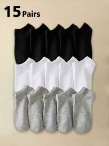 20/30/40 Pares de Meias Tornozelo Unissex, Cores Preto/Branco/Cinza, Design Simples Casual, Confortáveis e Respiráveis para Uso Diário, Viagens, Esportes