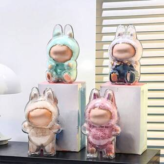 1pc Transparent Protective Case For LABUBU 1st/3rd Generation Standing, 2nd Generation Sitting Plush Toy, Dust Cover, Display Gift Packaging