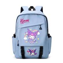 Sanrio Sanrio Kuromi 1pc/3cps Set Back To School Backpack Set,Summer Large Capacity Multi-Piece Backpack&Crossbody Bag&Clutches Laptop Compartment School Bag Simple Casual All-Purpose Backpack Purse Solid Color Nylon School Backpack With Adjustable Strap& Multi Pockets Bookbags Lightweight Portable Zipper Bag Pack Back To School School Supplies