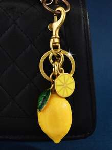 1 件全新树脂逼真柠檬水果汽车钥匙扣包挂件情侣钥匙扣汽车配件包饰背包学校可爱哥特 Y2k 万圣节配件教师节圣诞节礼物创意包饰挂绳带身份证夹汽车配件包饰