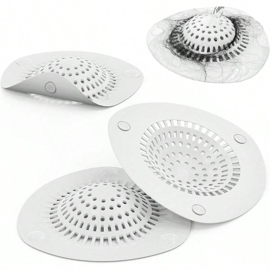 Nắp thoát nước bồn tắm bằng silicon giữ tóc, dụng cụ bảo vệ gia đình có nắp đậy bồn rửa chén hút chân không cho bồn rửa nhà bếp, bồn tắm phòng tắm (màu trắng) Quay lại trường học - trắng - Xem 1