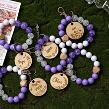 Pulsera personalizada con nombre | Grabado en inglés personalizado | Regalo creativo para parejas, mejores amigos, cumpleaños, aniversario | Accesorio de moda de estilo veraniego Ins | Regalo para mamá, novia, mejor amiga | Compra uno y llévate otro gratis (incluye una pulsera a juego de tono dorado) | Hecho de piedra de ojo de tigre, hipoalergénico