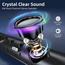 Wired Computer Speakers PC Desktop Speakers 3D Surround Sound High Fidelity Clear Stereo With LED Atmosphere Light, Computer Sound Bar For Laptop Desktop, USB Powered, 3.5mm Audio Cable - Black