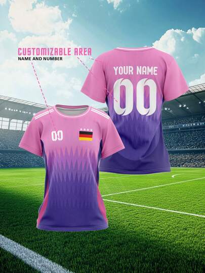 Custom 2025 Short Sleeve Women Sports Team Jersey, Personalized With Name & Number, Quick-Dry & Breathable For Casual, Party, Comfortable Fit
