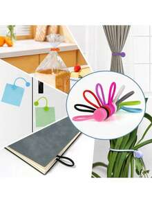 8pcs Reusable Super Strong Magnetic Cable Ties, For Bundling And Organizing Cables, Headphones, USB Chargers, Keychain Holder, Silicone Wrapped Magnetic Cable Clips, Random Colors - Multicolor - View 7