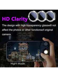 1 套 9D 钻石镜头保护膜、环盖膜、钢化玻璃相机适用于 Galaxy S25Edge S24FE S25Ultra S25Plus A16 A26 A36 A56 A55 A15 A35 A25 A05 A05S A24 A34 A14 A54 S24Ultra S24 S24Plus S22Ultra S23Ultra S23Plus S23/IPhone16ProMax IPhone16 IPhone16Pro IPhone16plus IPhone15ProMax IPhone15 14 13 12 11Pro 适用于日常防护、办公室、家庭闪亮水晶手机相机保护套防水防震防摔防摔防刮防指纹全覆盖 - 銀色 - 查看 3