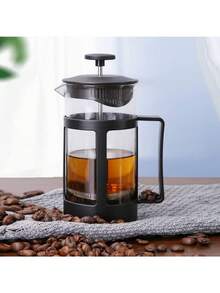 一個法式濾壓咖啡壺，容量可選350毫升//800毫升/600ML/1000ML - 高強度硼矽玻璃壺身，隔熱防燙，不銹鋼濾網，多功能，可用於沖泡咖啡、茶、牛奶 - 適合家庭和辦公室使用，咖啡沖泡 | 現代咖啡壺 | 耐用咖啡壺 - 黑色 - 查看 4