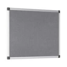 Bi-Office Tablero de corcho Maya, 60 x 45 cm, superficie de fieltro gris, marco de aluminio - Gris - Ver 2