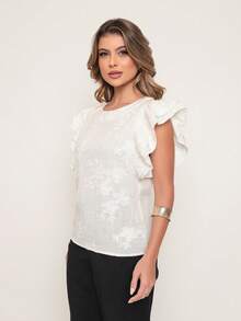 DUOUNO MODAS - ELEGANT CASUAL WOMEN'S BLOUSE WITH JAPANESE SLEEVES - 白色 - 查看 2